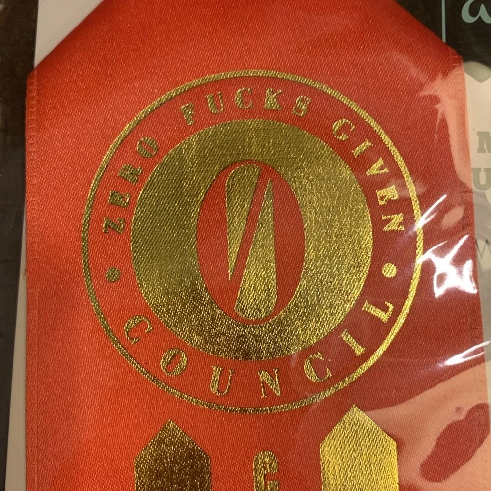 🌟 Zero Fucks Given Council Charter Member Ribbon Orange New in Package! 🌟